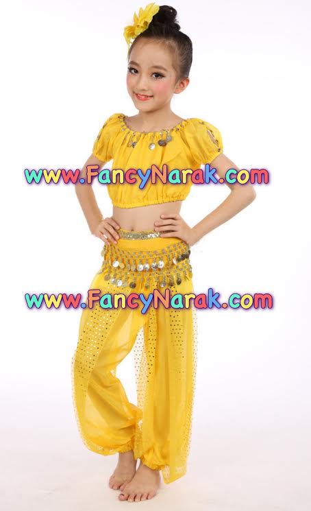 ชุดระบำหน้าท้อง Belly Dance สีเหลือง