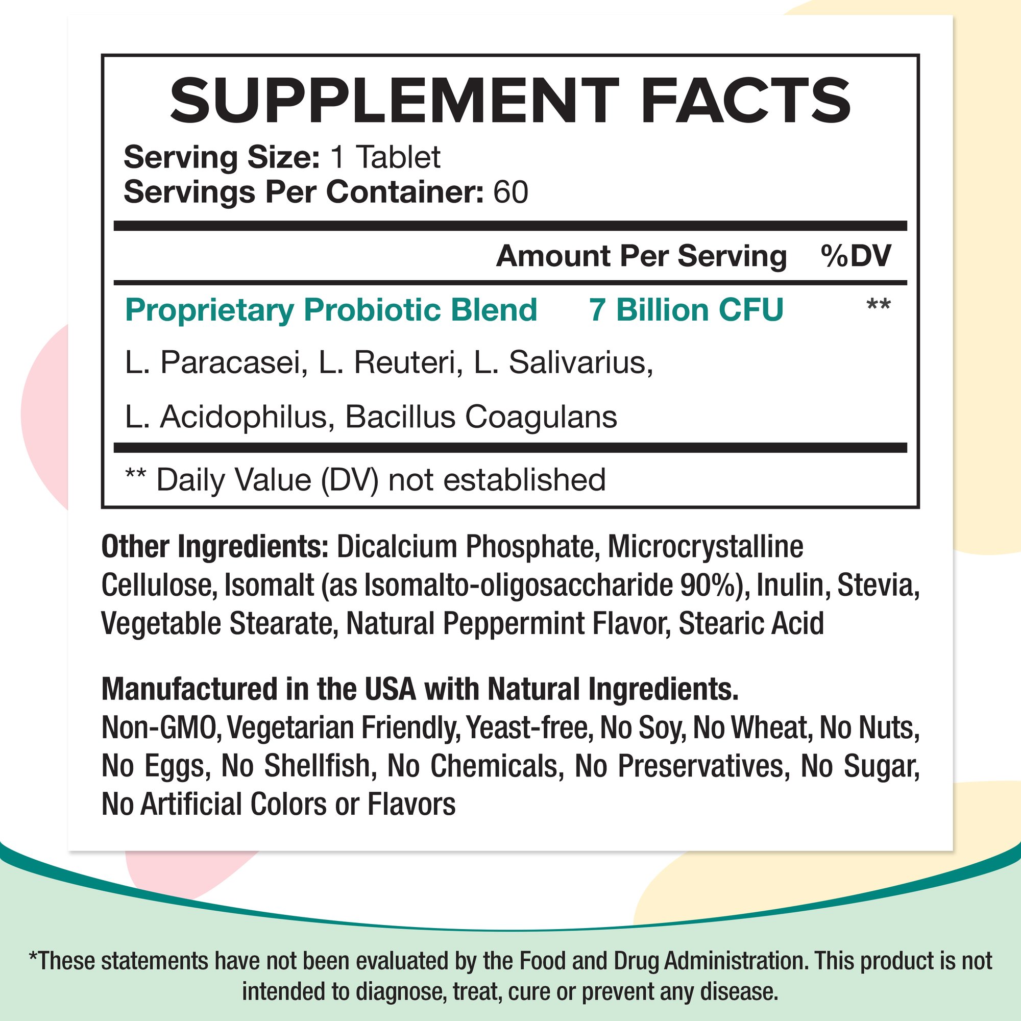 Oral Dental Probiotic  7 Billion CFU